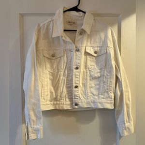 Madewell white cropped jean jacket